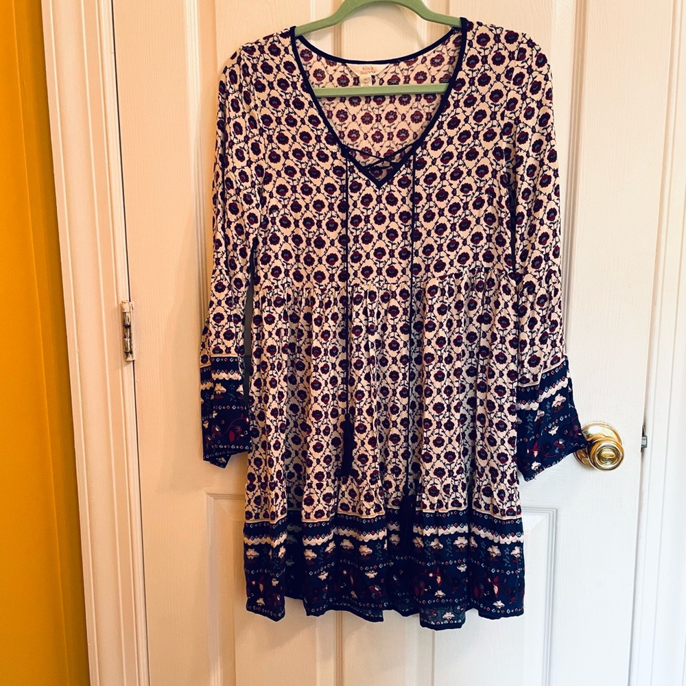Boho patterned mini dress